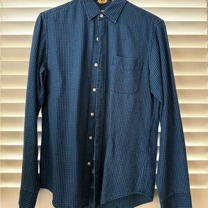 Men's Blue Slim Fit Houndstooth Shirt